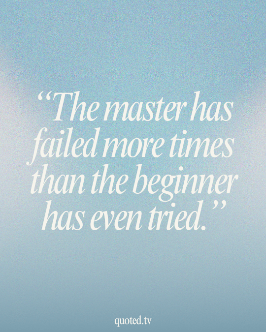 The master has failed more times than the beginner has even tried