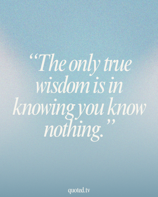 The only true wisdom is in knowing you know nothing